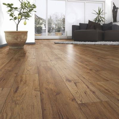 Piso laminado de madera impermeable de 12 mm con bloqueo de clic