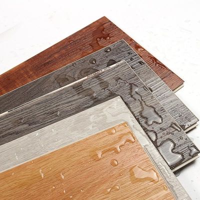 Color del piso de madera del hotel fácil de instalar 4,0 mm de ranura comercial veneer de suelo de SPC