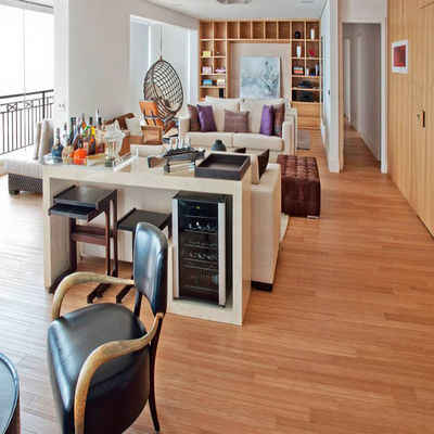 Pavimento de fibra hueca de bambú 100% duradero para el interior de la casa Parquet Decoración de pantalla blanca