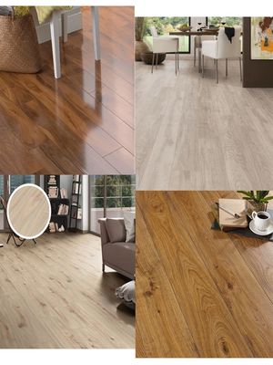 Densidad de capacidad duradera 12 mm suelo laminado de grano de madera con patrón de espina de arenque