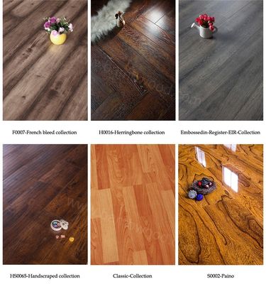 Piso de vinilo de laminado rígido e impermeable con textura de madera