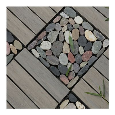 Piso exterior de baldosas de piedra de mármol personalizado con plataforma de madera contrachapada y marco de aluminio