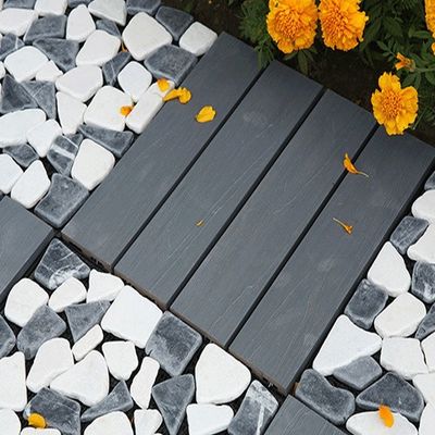 Piso exterior de baldosas de piedra de mármol personalizado con plataforma de madera contrachapada y marco de aluminio