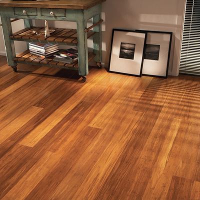 Suelos de bambú de tablero liso en color natural para un acabado alto brillo