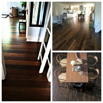 Pavimento de madera carbonizada Pavimento de madera de madera estándar Panel de pared de bambú Pavimento de bambú sólido