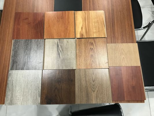 8 mm efecto de grano de madera impermeable Laminado de tablón de suelo con U-groove patrón de bisel