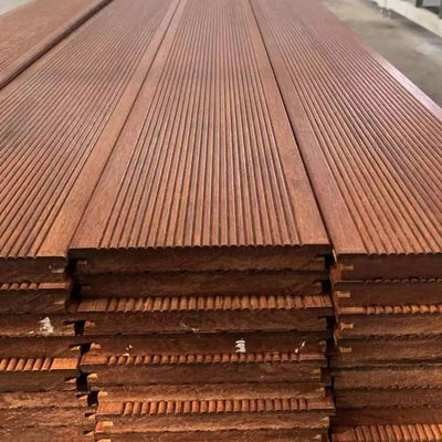 Colores personalizados Vertical Prensado Carbonizado de hilo tejido Decking de bambú para exteriores