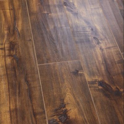 Recolección raspada a mano Papel de balance marrón suelo laminado de madera con y U V-Groove