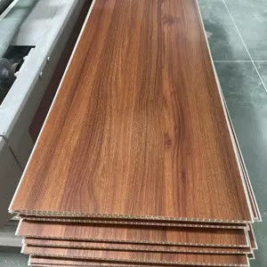 Material de decoración de oficinas Eco-amigable Bambú de fibra de madera PVC revestimiento de pared compuesto
