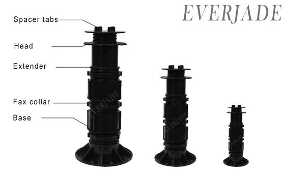 Altura de la base del pedestal de plástico de pavimentador ajustable 75-1360 mm para accesorios de suelo