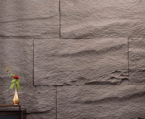 Panel de pared de piedra de hongo de estilo industrial ligero PU para pared interior