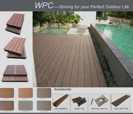 100% de piso recargable de Wpc compuesto para terraza de jardín y piscina