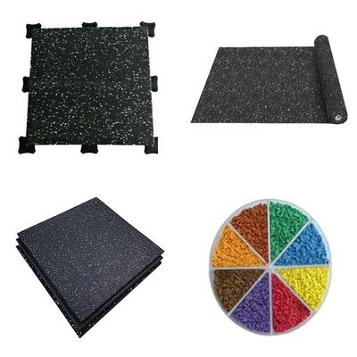 Piso de caucho de entrelazamiento personalizado para absorción de choques 15mm/25mm de gimnasio