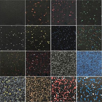 Piso de caucho de entrelazamiento personalizado para absorción de choques 15mm/25mm de gimnasio