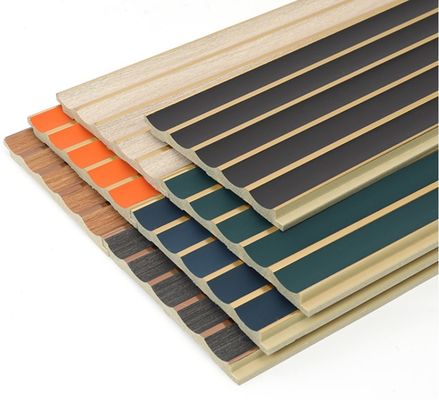Panel de pared PS geométrico ligero Grilla acústica de color ecológica y personalizada