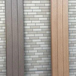 Material de decoración de paredes exteriores Panel WPC con textura de grano de madera y superficie de lija