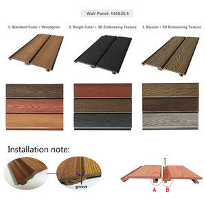 Material de decoración de paredes exteriores Panel WPC con textura de grano de madera y superficie de lija