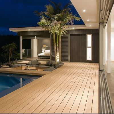 Decking exterior de WPC en gris oscuro con sujetadores patentados de Everjade