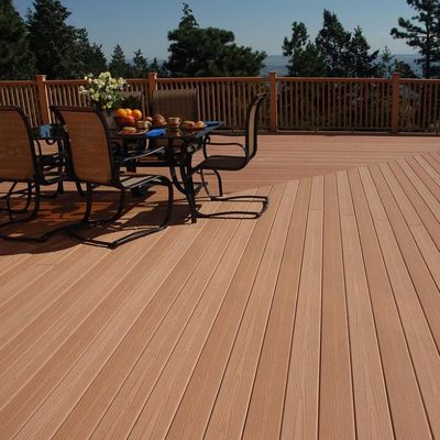 Tratamiento de doble superficie WPC Decking 18 mm por encima del grosor para el parque Balcón Jardín