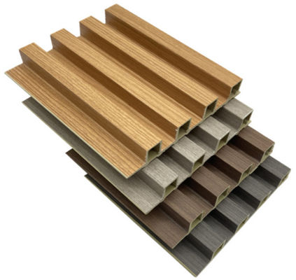 Paneles de carilla de madera de colores 3D onda geométrica revestimiento de pared de PVC para el fondo de televisión
