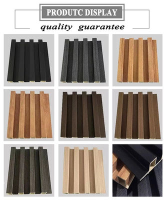 Paneles de carilla de madera de colores 3D onda geométrica revestimiento de pared de PVC para el fondo de televisión