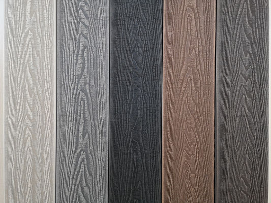 10,3%-1,4% Densidad de cubierta rápida Tejas de cubierta exterior de madera compuesta en blanco de humo islandés