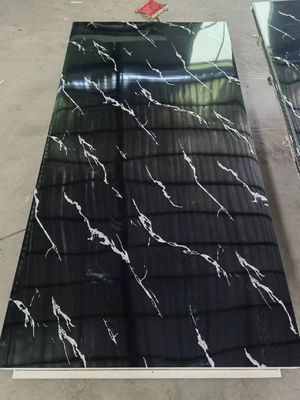 Panel de pared de PVC de alta brillantez impermeable, de piedra artificial y carilla de mármol UV para el hogar