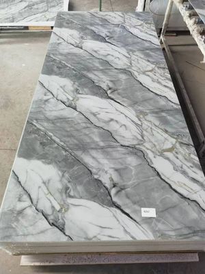 Panel de pared de PVC de alta brillantez impermeable, de piedra artificial y carilla de mármol UV para el hogar