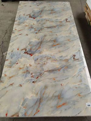 Panel de pared de PVC de alta brillantez impermeable, de piedra artificial y carilla de mármol UV para el hogar